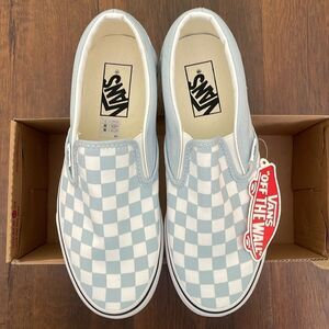 VANS CLASSIC CHECKBOARD BABY BLUE WOMEN SIZE 7.5